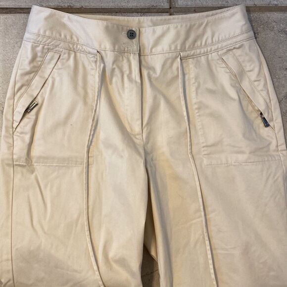 Doncaster Women’s 8 Straight Khaki Pant Zipper Pockets Drawstring Tie - Picture 2 of 4